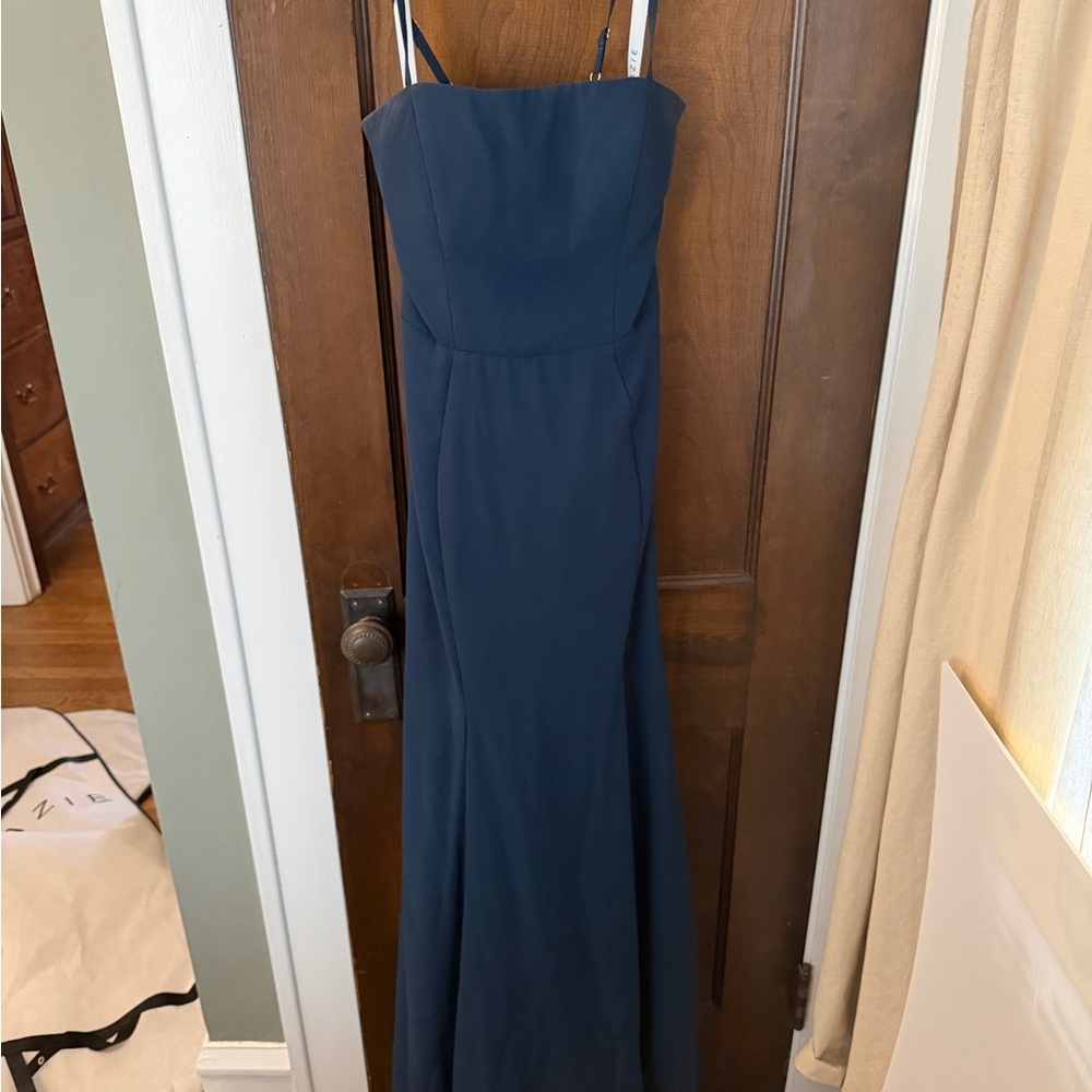Azazie Navy Blue Maxi Dress